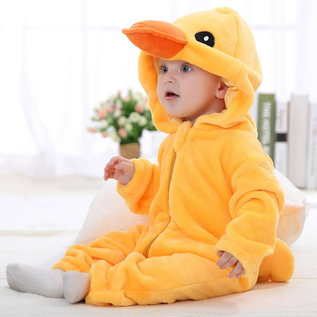 IDGIRL 2018 Cute Cartoon Flannel Baby Rompers Novelty Rabbit Cotton boy girl Animal Rompers Stitch Baby's Sets Baby kigurumi