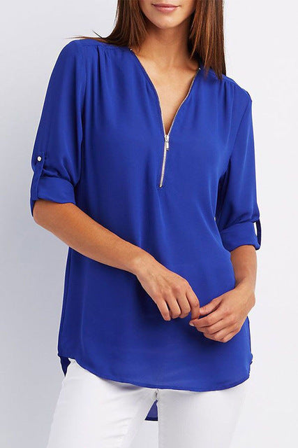 Europe America Hot Style Women Blouse Shirt V-neck LooseChiffon Jacket Chemise Femme Plus Size 4XL 5XL Tops Tee