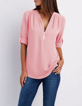 Europe America Hot Style Women Blouse Shirt V-neck LooseChiffon Jacket Chemise Femme Plus Size 4XL 5XL Tops Tee