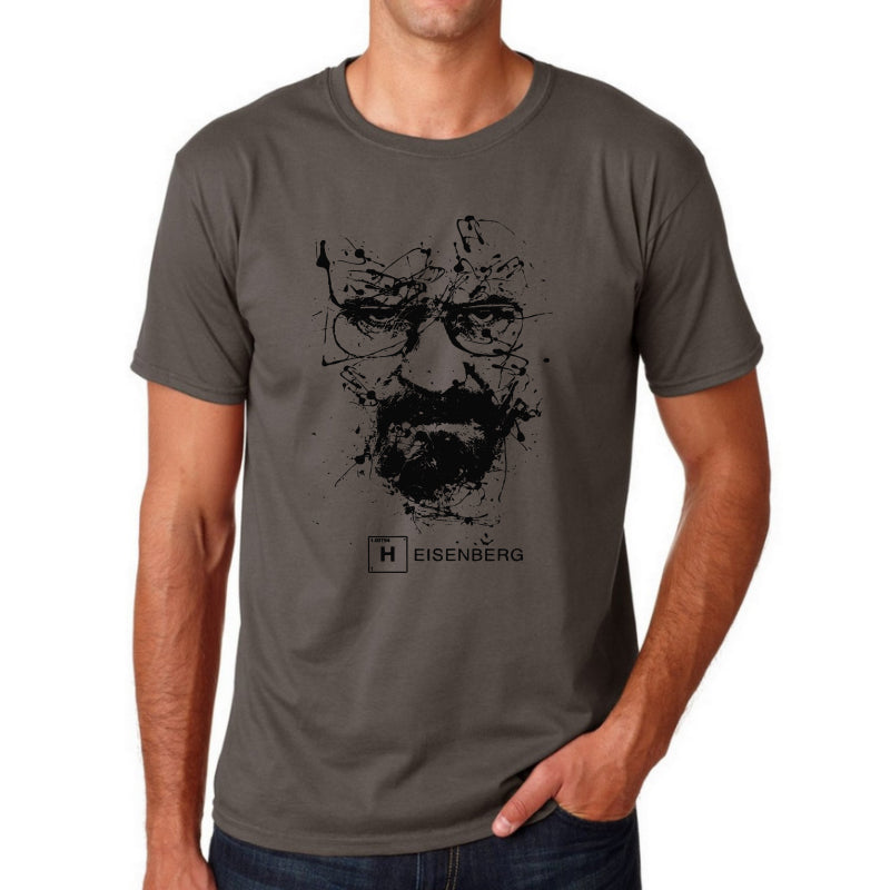 Camiseta masculina engraçada heisenberg de algodão de alta qualidade casual manga curta quebra impressão ruim camiseta masculina fashion legal para homens