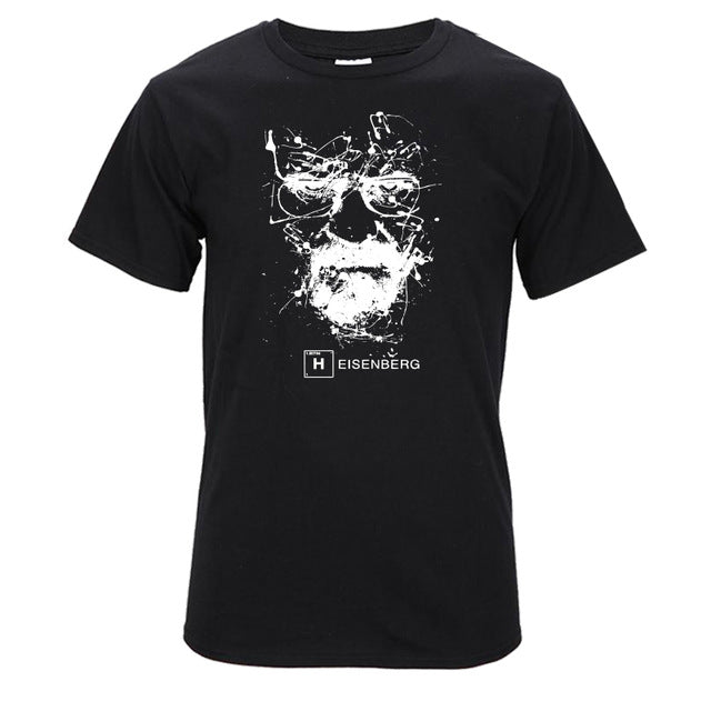 Camiseta masculina engraçada heisenberg de algodão de alta qualidade casual manga curta quebra impressão ruim camiseta masculina fashion legal para homens