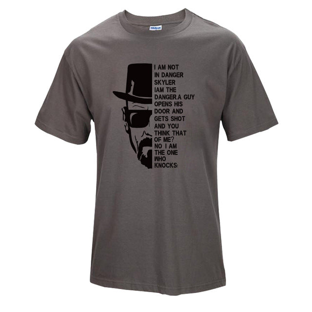 Camiseta masculina engraçada heisenberg de algodão de alta qualidade casual manga curta quebra impressão ruim camiseta masculina fashion legal para homens