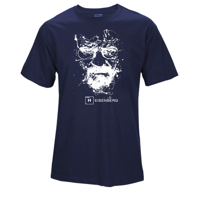 Camiseta masculina engraçada heisenberg de algodão de alta qualidade casual manga curta quebra impressão ruim camiseta masculina fashion legal para homens