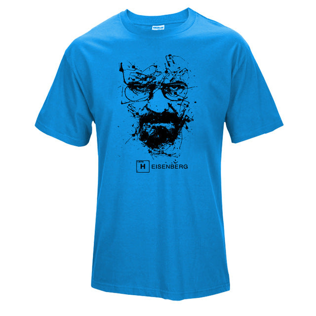 Camiseta masculina engraçada heisenberg de algodão de alta qualidade casual manga curta quebra impressão ruim camiseta masculina fashion legal para homens