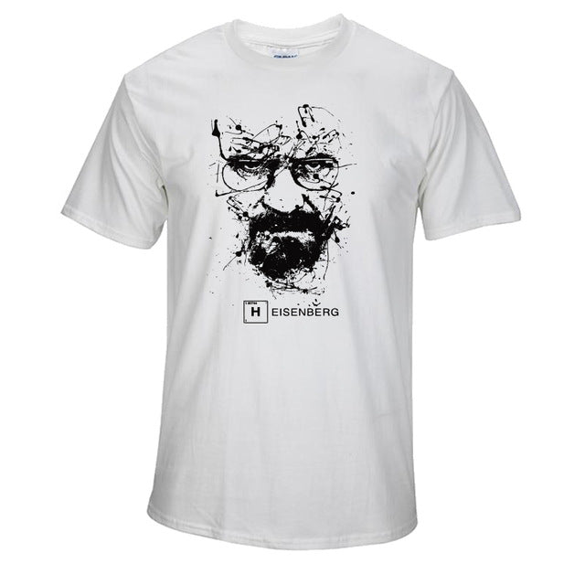 Camiseta masculina engraçada heisenberg de algodão de alta qualidade casual manga curta quebra impressão ruim camiseta masculina fashion legal para homens