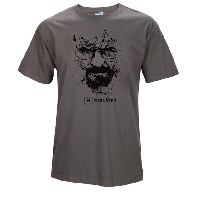 Camiseta masculina engraçada heisenberg de algodão de alta qualidade casual manga curta quebra impressão ruim camiseta masculina fashion legal para homens