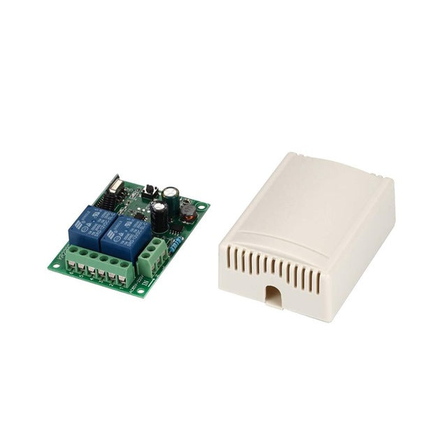 QIACHIP 433Mhz 220V 2CH Wireless Remote Control Switches Relay Receiver Module & 2CH Remote Controls Wall Panel RF Transmitter