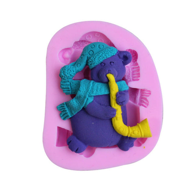 Cake Fondant Molds Cute Cartoon Animals Design DIY  Silicone 3D Cake Fondant Molds Fondant Baking Tool