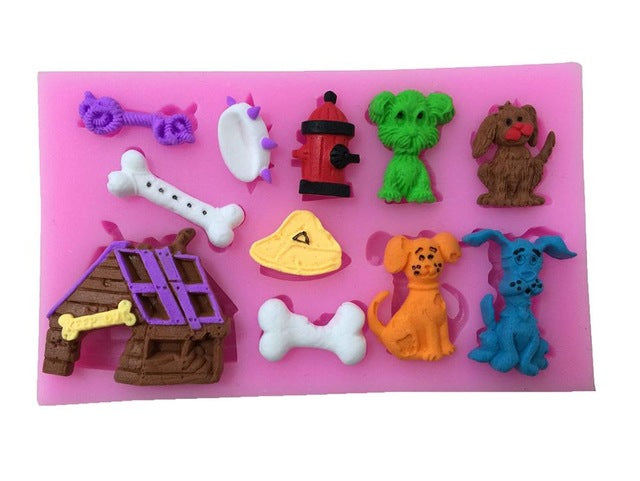 Cake Fondant Molds Cute Cartoon Animals Design DIY  Silicone 3D Cake Fondant Molds Fondant Baking Tool