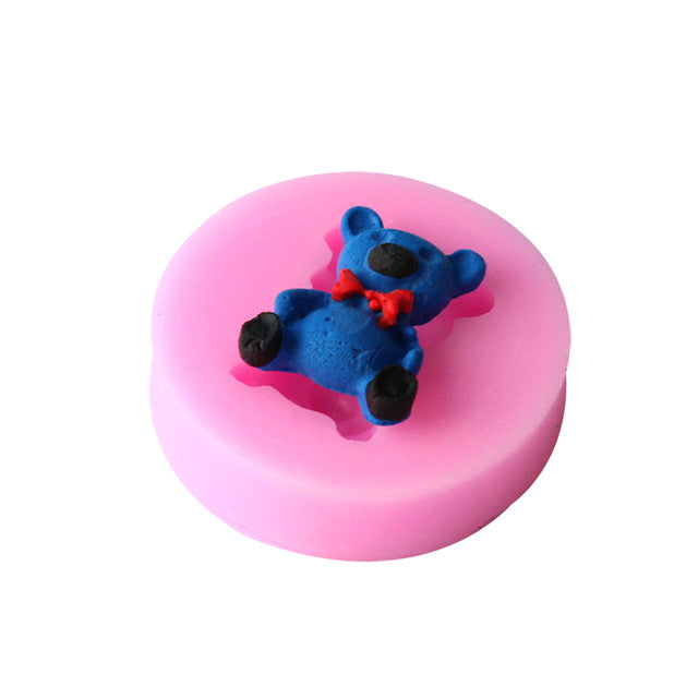 Cake Fondant Molds Cute Cartoon Animals Design DIY  Silicone 3D Cake Fondant Molds Fondant Baking Tool