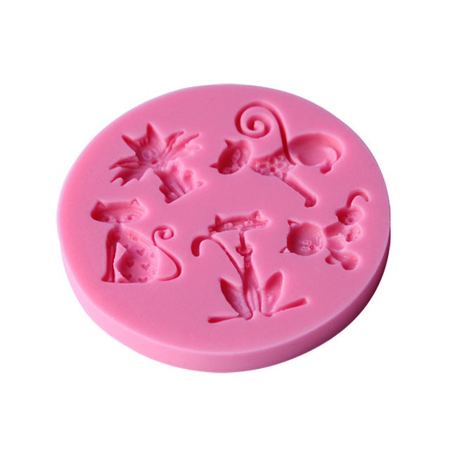 Cake Fondant Molds Cute Cartoon Animals Design DIY  Silicone 3D Cake Fondant Molds Fondant Baking Tool