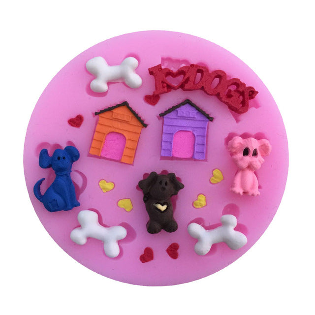 Cake Fondant Molds Cute Cartoon Animals Design DIY  Silicone 3D Cake Fondant Molds Fondant Baking Tool