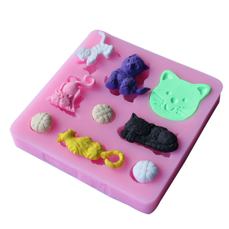 Cake Fondant Molds Cute Cartoon Animals Design DIY  Silicone 3D Cake Fondant Molds Fondant Baking Tool