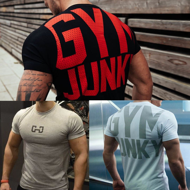 Men's Fashion T Shirt Men Crossfit Tops Summer Fitness Bodybuilding Clothes Muscle Male Shirts Cotton Slim Fit Tees