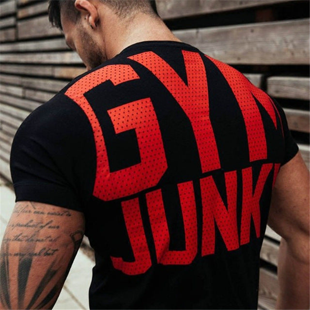 Men's Fashion T Shirt Men Crossfit Tops Summer Fitness Bodybuilding Clothes Muscle Male Shirts Cotton Slim Fit Tees