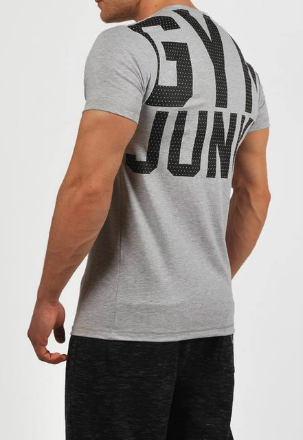 Men's Fashion T Shirt Men Crossfit Tops Summer Fitness Bodybuilding Clothes Muscle Male Shirts Cotton Slim Fit Tees