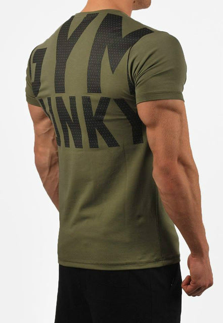 Men's Fashion T Shirt Men Crossfit Tops Summer Fitness Bodybuilding Clothes Muscle Male Shirts Cotton Slim Fit Tees