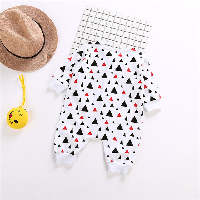 Varejo 1 peça macacão de bebê recém-nascido algodão macio duplo zíper 4 cores coroa banana infantil roupas da criança do bebê macacões longos