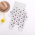 Varejo 1 peça macacão de bebê recém-nascido algodão macio duplo zíper 4 cores coroa banana infantil roupas da criança do bebê macacões longos