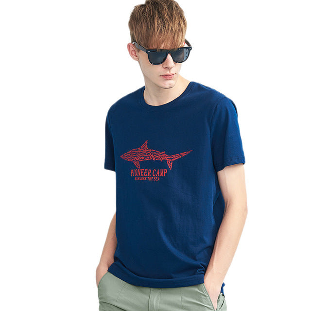 Pioneer Camp fashion summer short t shirt men brand clothing cotton comfortable male t-shirt print tshirt men clothing 522056