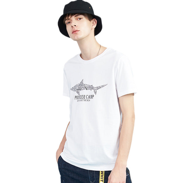 Pioneer Camp fashion summer short t shirt men brand clothing cotton comfortable male t-shirt print tshirt men clothing 522056