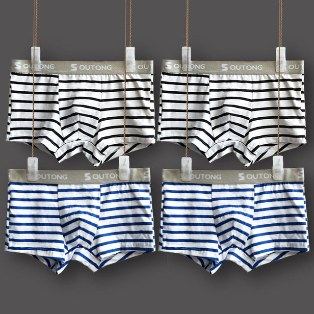 Soutong Male Underwear 4 Pcs/lot Men Underwear Boxers Shorts Cotton Cuecas Boxer Men Striped Underpants Underwear Men Boxer st32