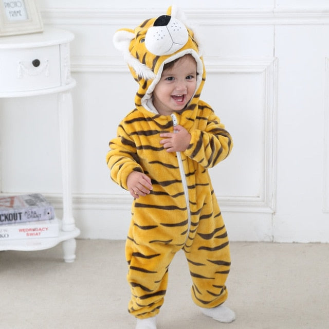 IDGIRL 2018 Cute Cartoon Flannel Baby Rompers Novelty Rabbit Cotton boy girl Animal Rompers Stitch Baby's Sets Baby kigurumi