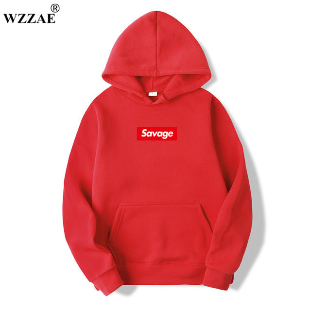 WZZAE 2018 New Mens Hoodies Savage Hoodies Parody No Heart X Savage Mode Slaughter Gang ATL Cotton Long Sleeved Hoodies Suprem