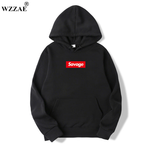 WZZAE 2018 New Mens Hoodies Savage Hoodies Parody No Heart X Savage Mode Slaughter Gang ATL Cotton Long Sleeved Hoodies Suprem