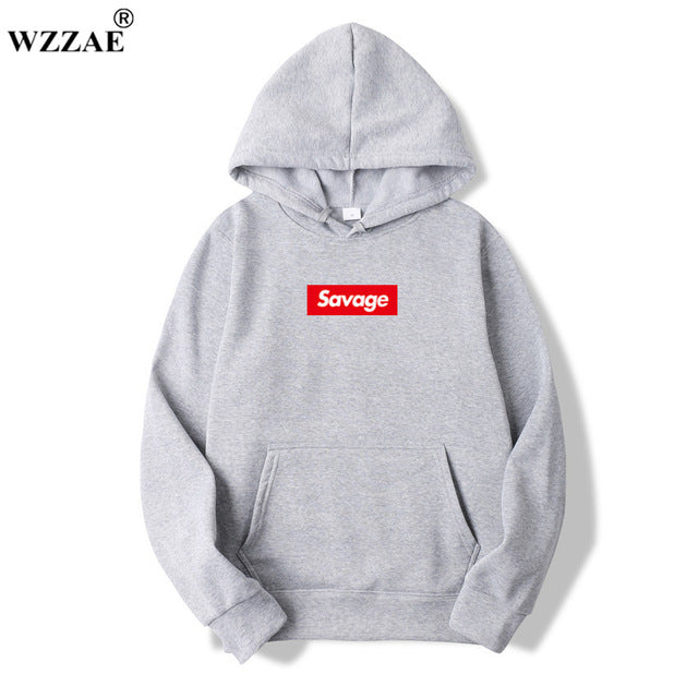 WZZAE 2018 New Mens Hoodies Savage Hoodies Parody No Heart X Savage Mode Slaughter Gang ATL Cotton Long Sleeved Hoodies Suprem