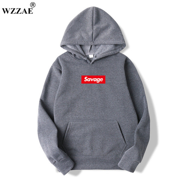 WZZAE 2018 New Mens Hoodies Savage Hoodies Parody No Heart X Savage Mode Slaughter Gang ATL Cotton Long Sleeved Hoodies Suprem
