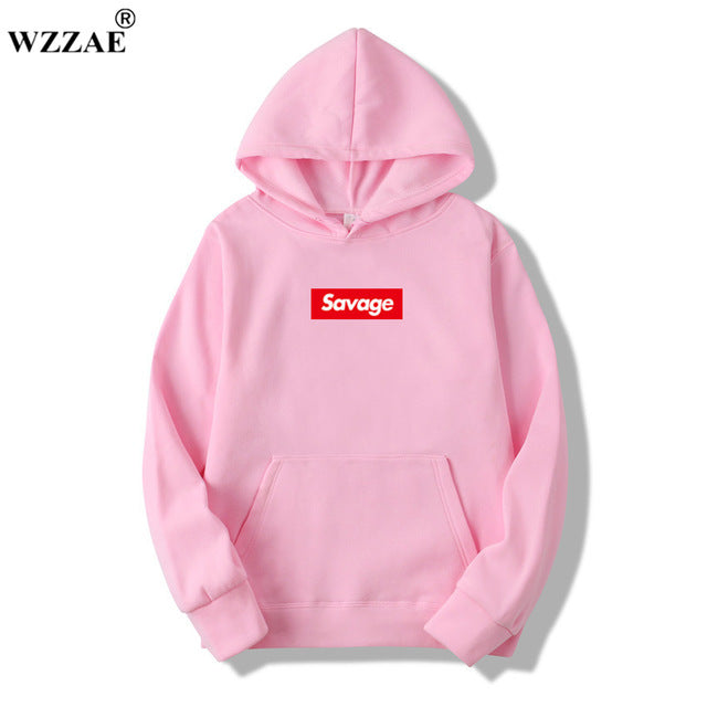 WZZAE 2018 New Mens Hoodies Savage Hoodies Parody No Heart X Savage Mode Slaughter Gang ATL Cotton Long Sleeved Hoodies Suprem