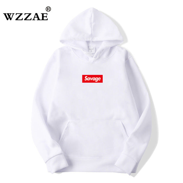 WZZAE 2018 New Mens Hoodies Savage Hoodies Parody No Heart X Savage Mode Slaughter Gang ATL Cotton Long Sleeved Hoodies Suprem