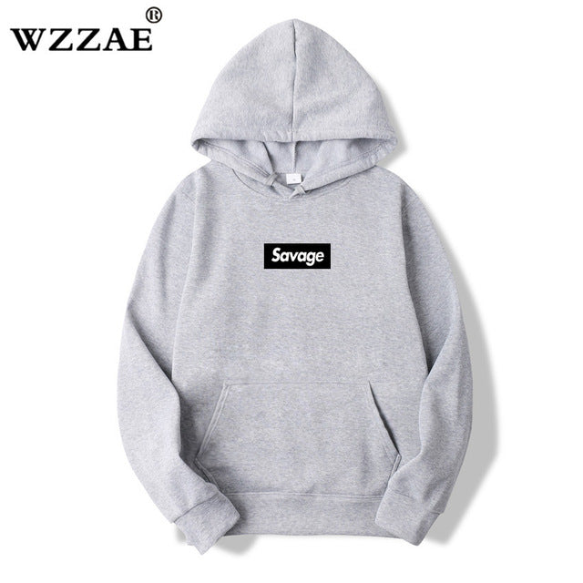 WZZAE 2018 New Mens Hoodies Savage Hoodies Parody No Heart X Savage Mode Slaughter Gang ATL Cotton Long Sleeved Hoodies Suprem
