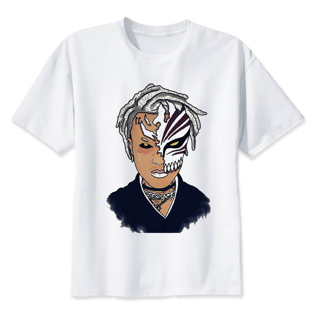 Newest Fashion Man Tshirt Xxxtentacion Summer Fashion T-shirt Casual White Funny Cartoon Print T-shirt Hip Pop Tops