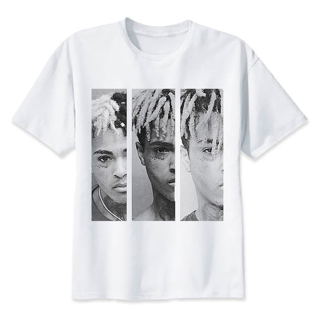 Newest Fashion Man Tshirt Xxxtentacion Summer Fashion T-shirt Casual White Funny Cartoon Print T-shirt Hip Pop Tops