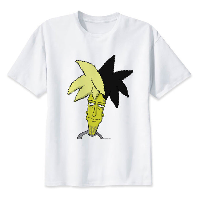 Newest Fashion Man Tshirt Xxxtentacion Summer Fashion T-shirt Casual White Funny Cartoon Print T-shirt Hip Pop Tops