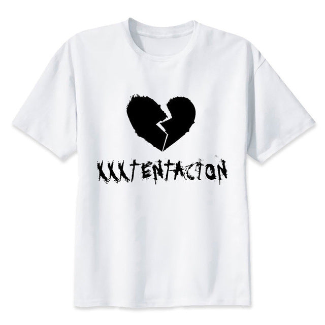 Newest Fashion Man Tshirt Xxxtentacion Summer Fashion T-shirt Casual White Funny Cartoon Print T-shirt Hip Pop Tops