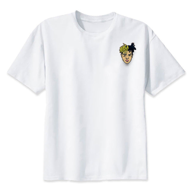 Newest Fashion Man Tshirt Xxxtentacion Summer Fashion T-shirt Casual White Funny Cartoon Print T-shirt Hip Pop Tops