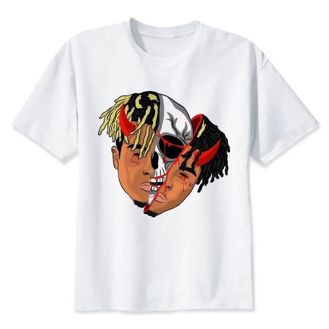 Newest Fashion Man Tshirt Xxxtentacion Summer Fashion T-shirt Casual White Funny Cartoon Print T-shirt Hip Pop Tops