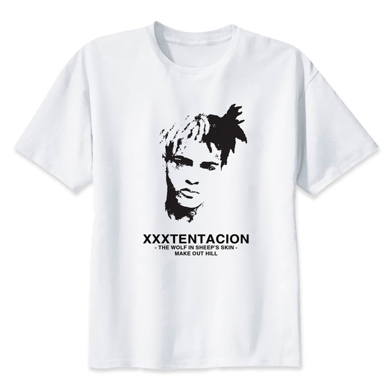 New Arrival Hip Hop Man Xxxtentacion Man T-shirt Rapper T-shirts White Tshirt Funny Cartoon Print For Male Or Female