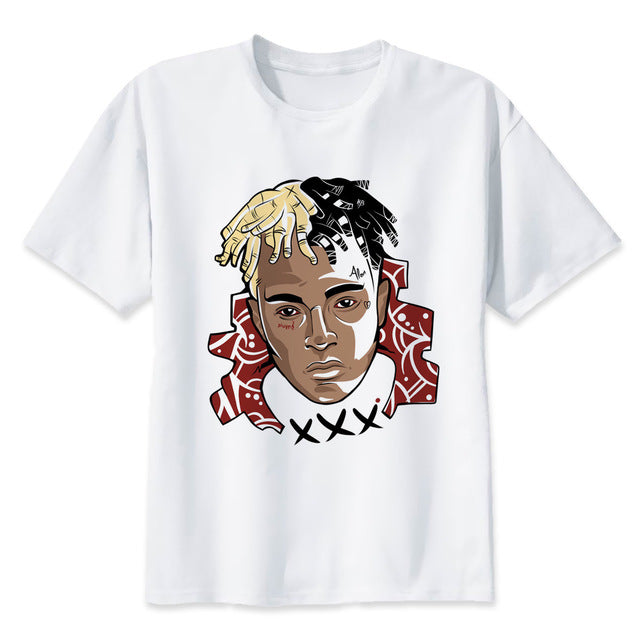 New Arrival Hip Hop Man Xxxtentacion Man T-shirt Rapper T-shirts White Tshirt Funny Cartoon Print For Male Or Female