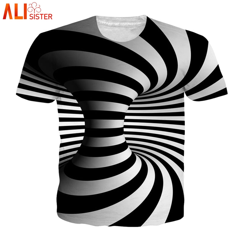 Alisister Vortex 3d T Shirt Homens Mulheres Whirlpool Imprimir Engraçado Verão Top Hip Hop Streetwear Camisetas Hombre Camiseta Homme