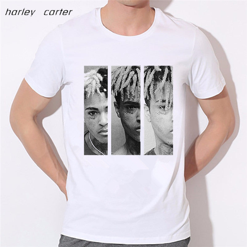 Men's Hip Hop Swag Raper Xxxtentacion Print T-shirt 2017 Summer Soft White Tee Shirt Homme Unisex Fashion Tops Tee Look AT ME