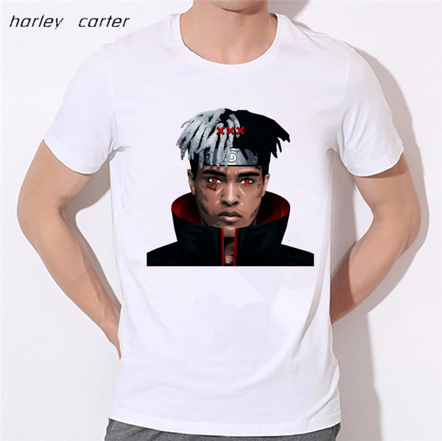 Men's Hip Hop Swag Raper Xxxtentacion Print T-shirt 2017 Summer Soft White Tee Shirt Homme Unisex Fashion Tops Tee Look AT ME
