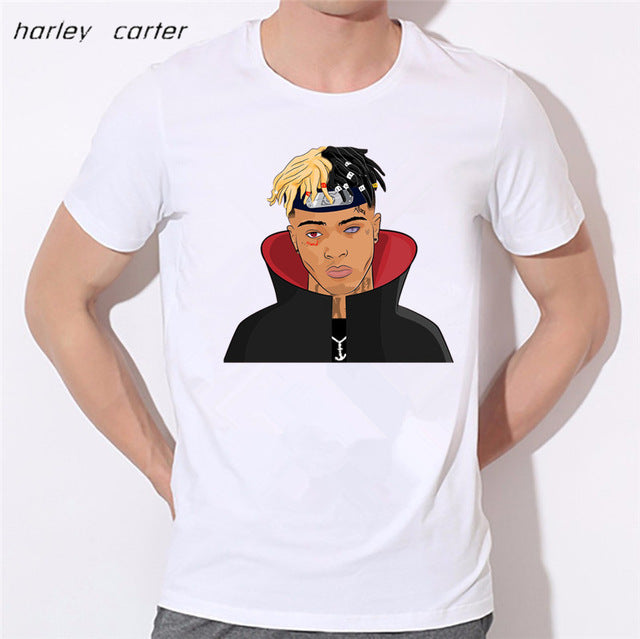 Men's Hip Hop Swag Raper Xxxtentacion Print T-shirt 2017 Summer Soft White Tee Shirt Homme Unisex Fashion Tops Tee Look AT ME