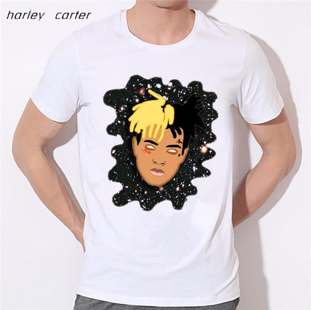 Men's Hip Hop Swag Raper Xxxtentacion Print T-shirt 2017 Summer Soft White Tee Shirt Homme Unisex Fashion Tops Tee Look AT ME