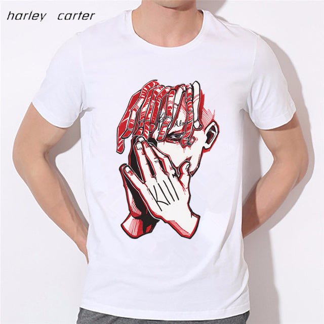 Men's Hip Hop Swag Raper Xxxtentacion Print T-shirt 2017 Summer Soft White Tee Shirt Homme Unisex Fashion Tops Tee Look AT ME