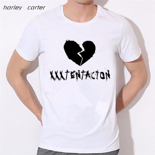 Men's Hip Hop Swag Raper Xxxtentacion Print T-shirt 2017 Summer Soft White Tee Shirt Homme Unisex Fashion Tops Tee Look AT ME