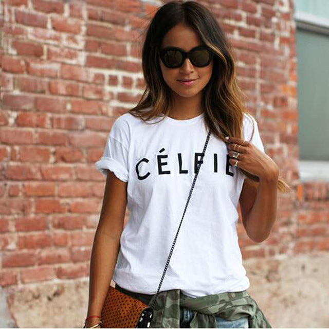 Women T Shirts Street Fashion Slim Summer Black T Shirt Women 2017 New Planet Print Casual Slim Women Tops T-Shirts Plus Size